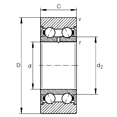 LR5 double row angular contact ball bearing